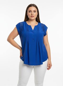 Picture of CURVY GIRL TOP WITH LACE IN VISCOSE FOR SUMMER